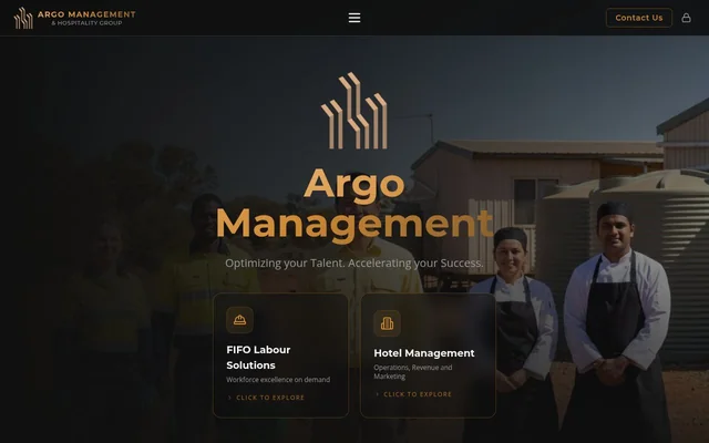 Argo Management website homepage