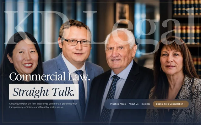 KD Legal website homepage